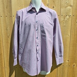 Hagen Carmel CA Button Down Shirt Men M Blue 100% Cotton Casual,